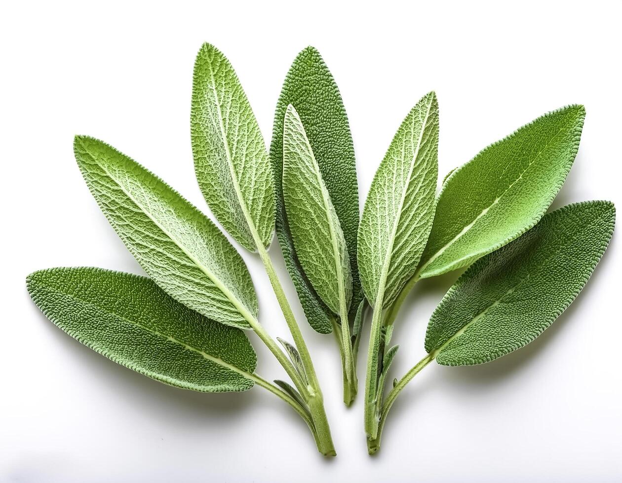 Fresh sage leaves isolated on white background photo