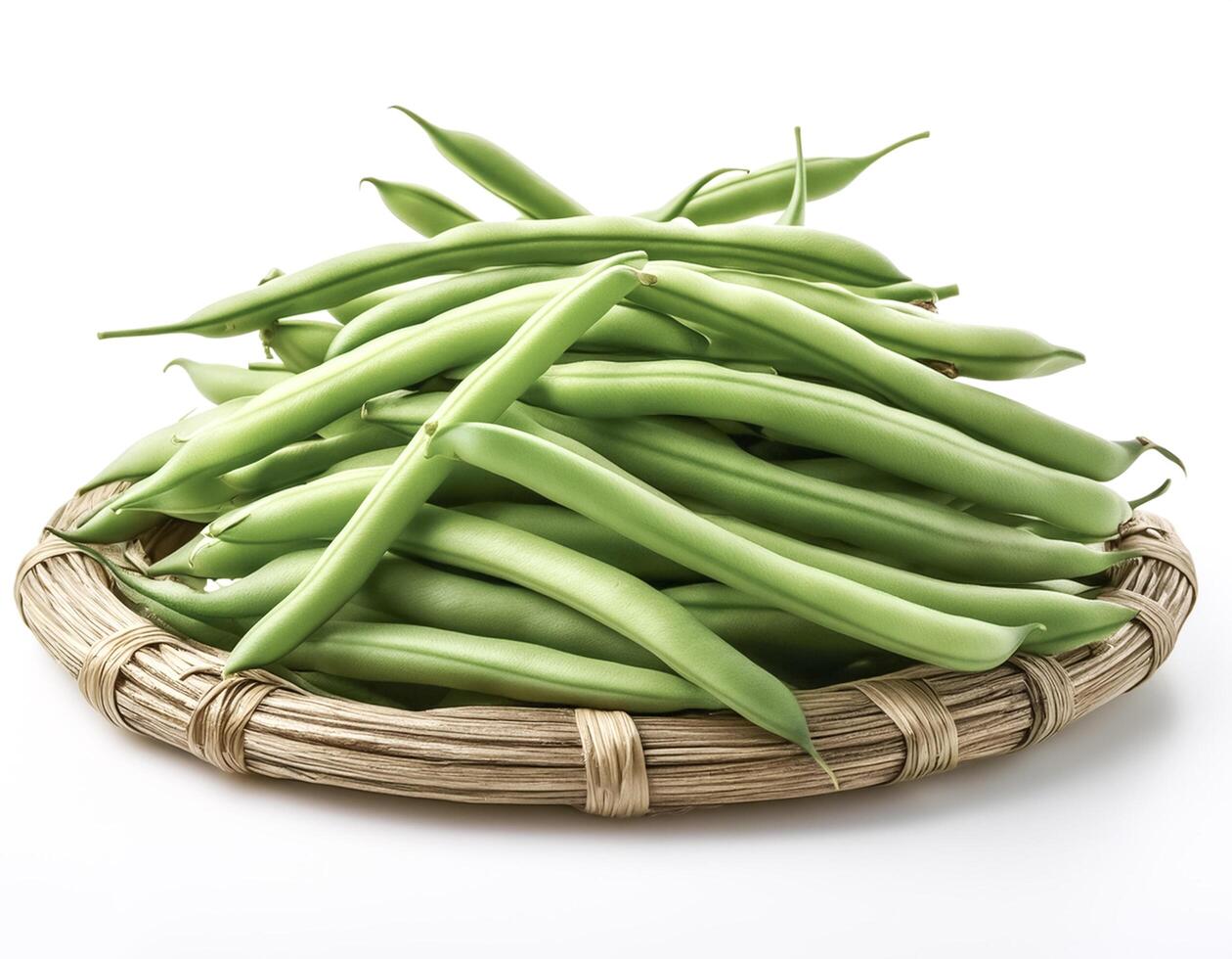 green beans fresh vegetable isolated on white background photo