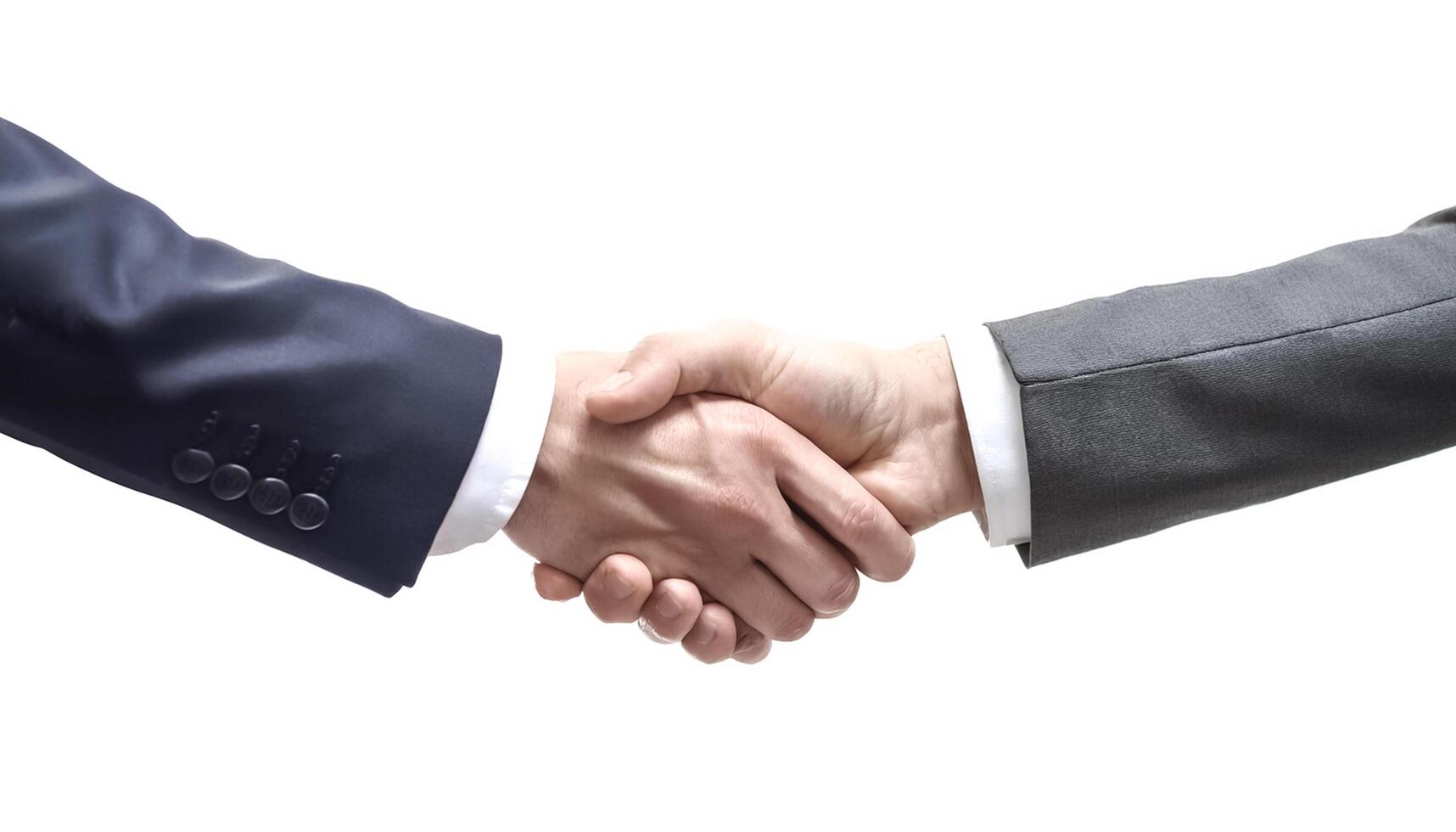 handshake for teamwork of business merger and acquisition photo
