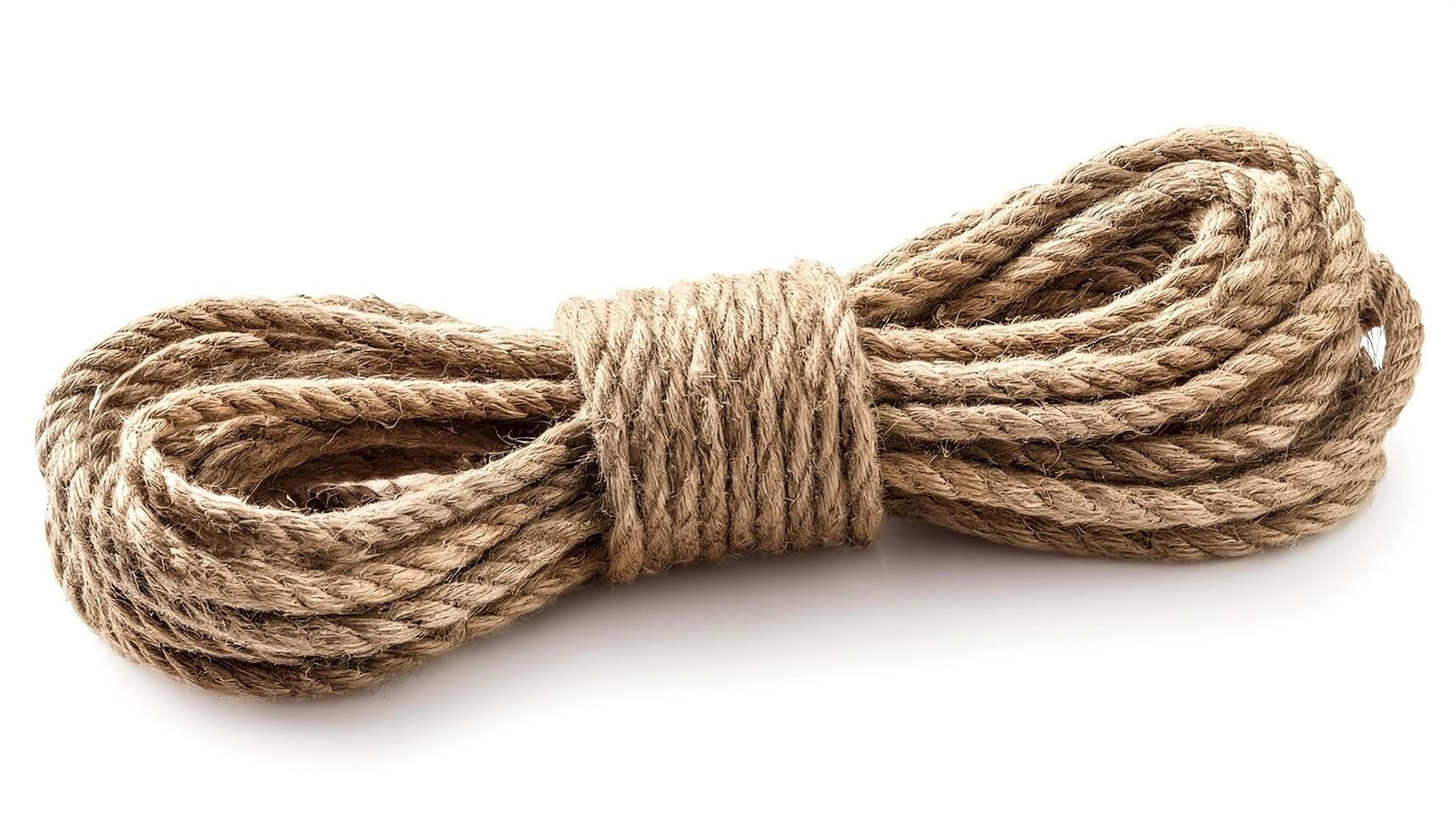 Hemp rope isolated on white background photo