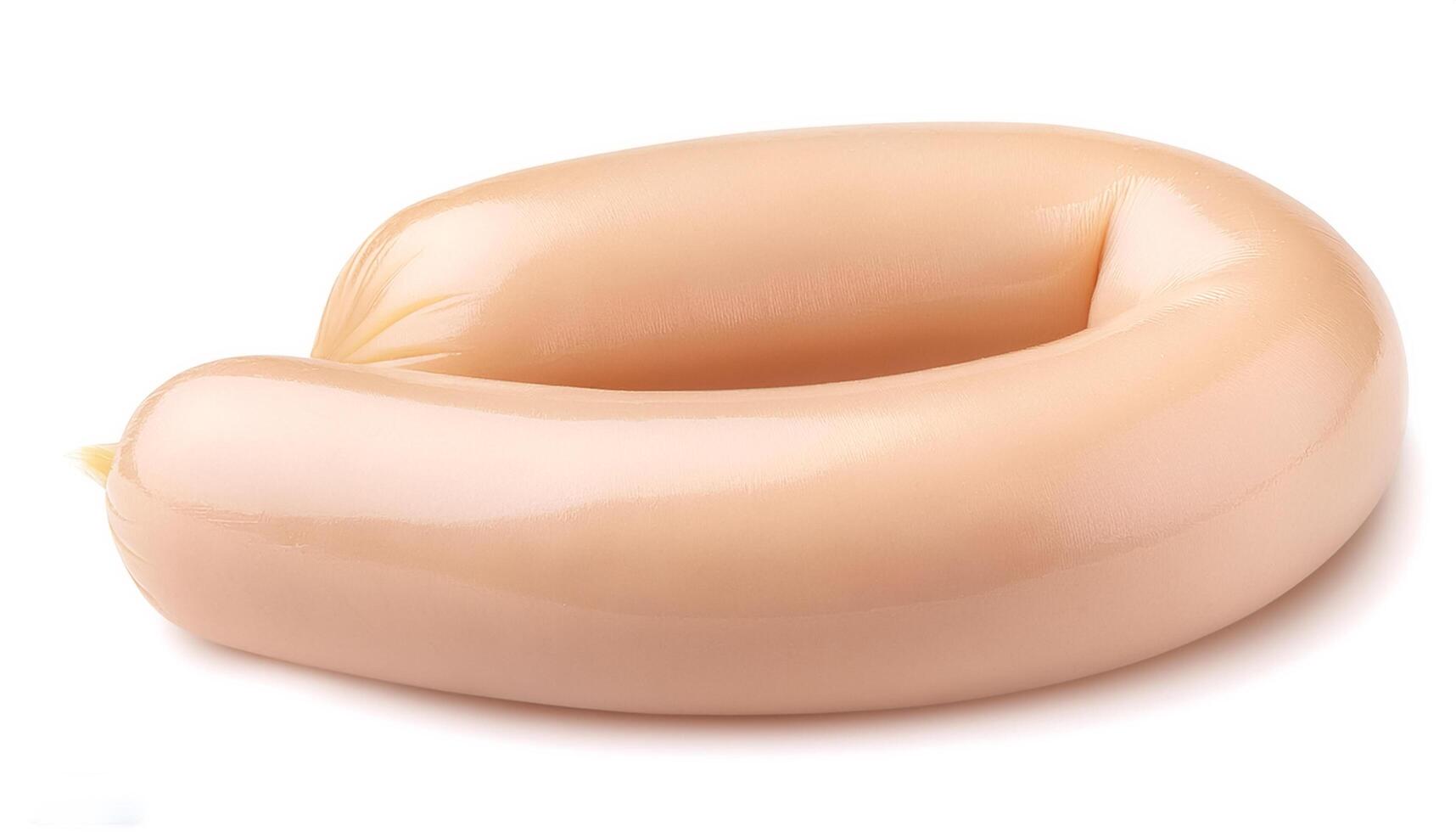 Raw chicken sausage isolated on white background photo