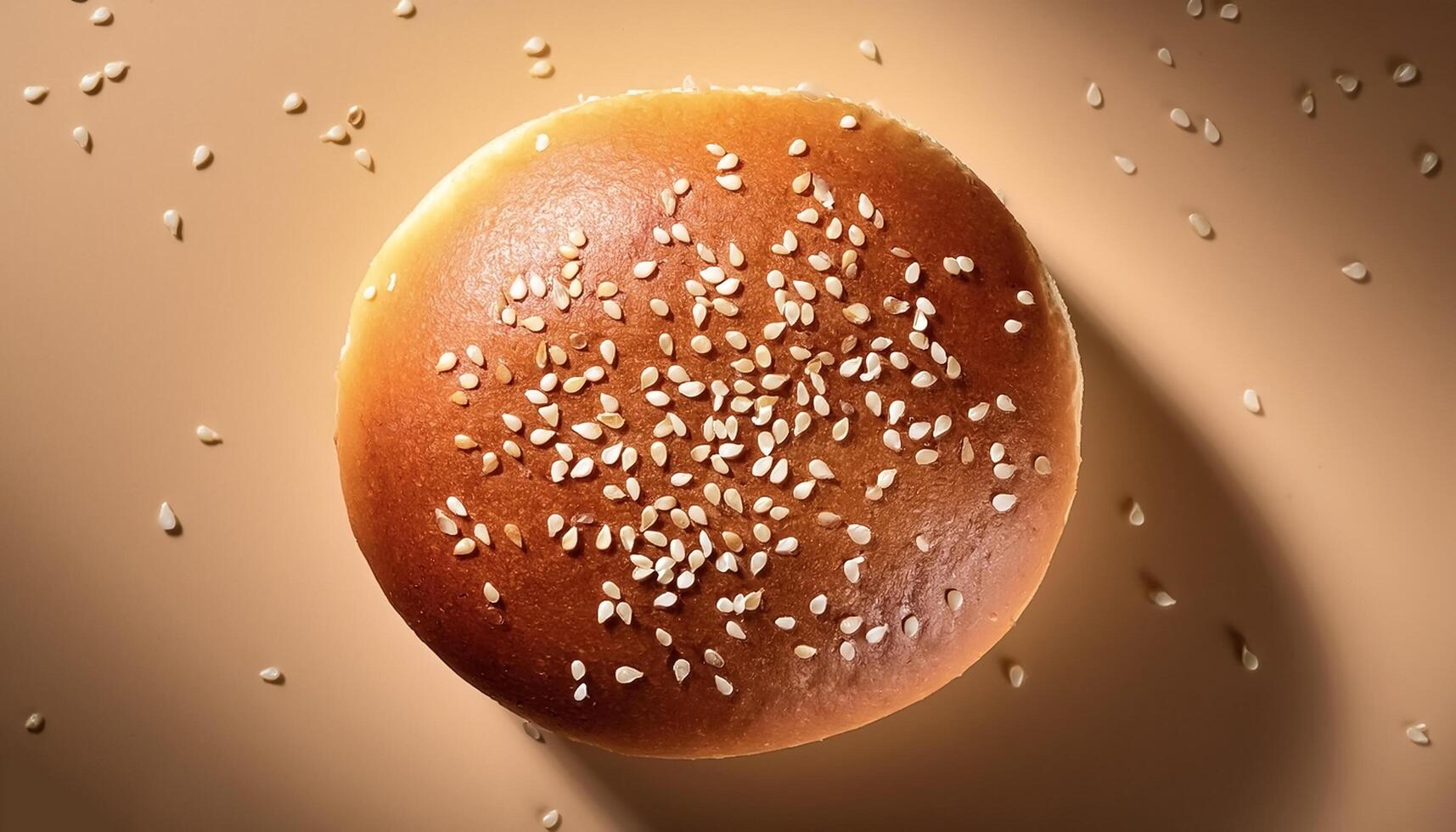 shot of a hamburger bread bun isolated photo
