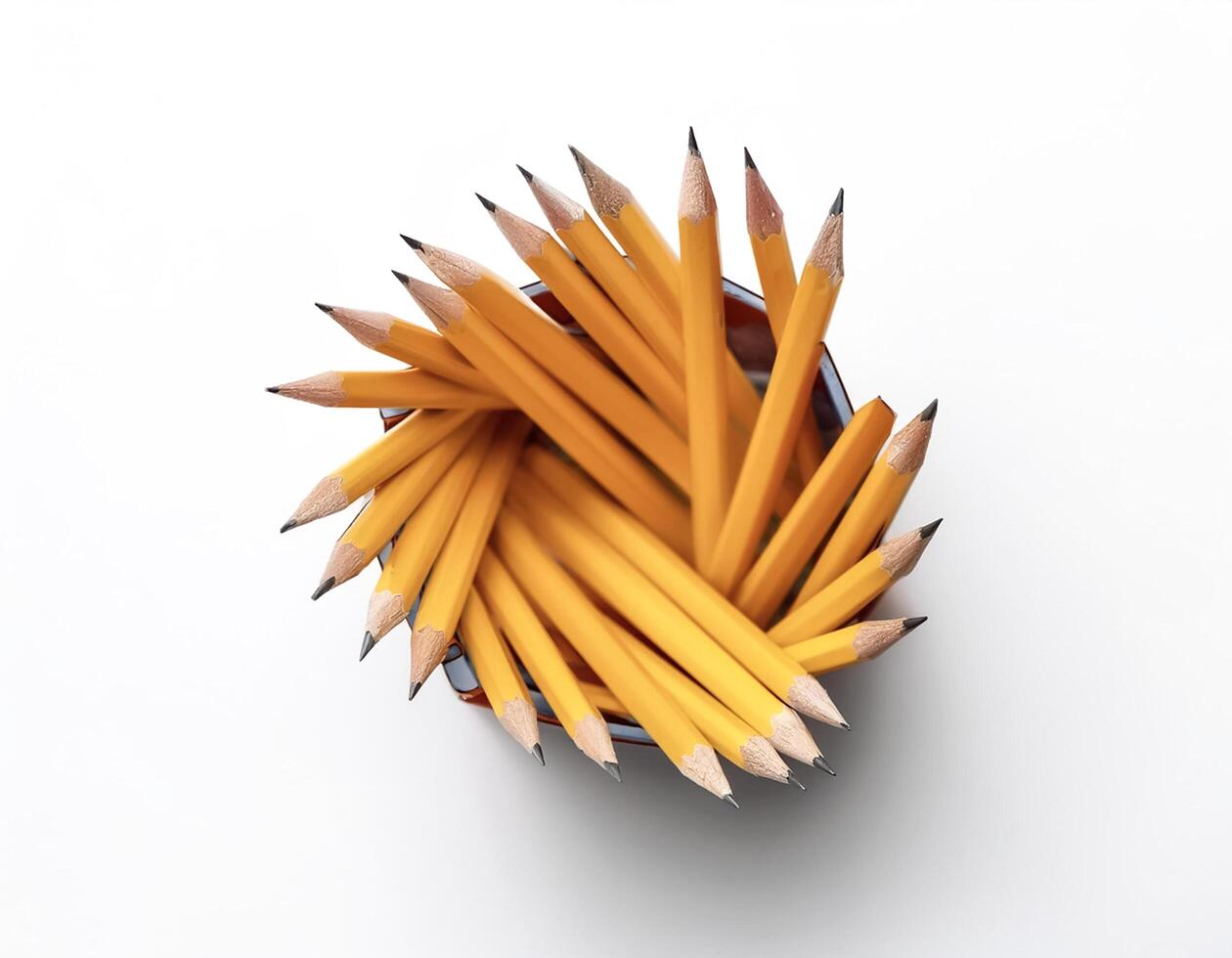 Yellow Pencil isolated on white background photo