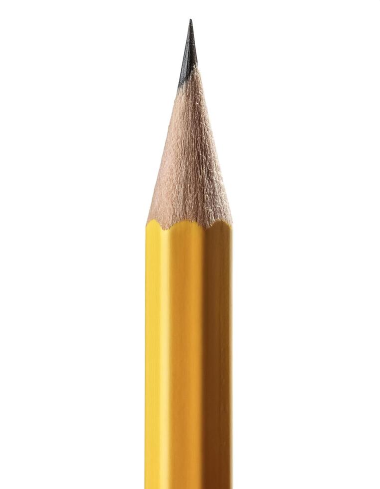 Yellow Pencil isolated on white background photo
