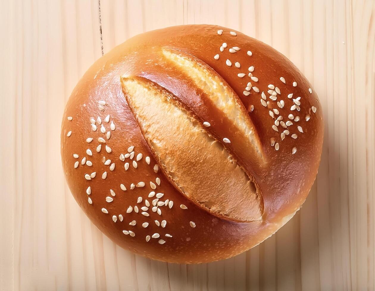 shot of a hamburger bread bun isolated photo