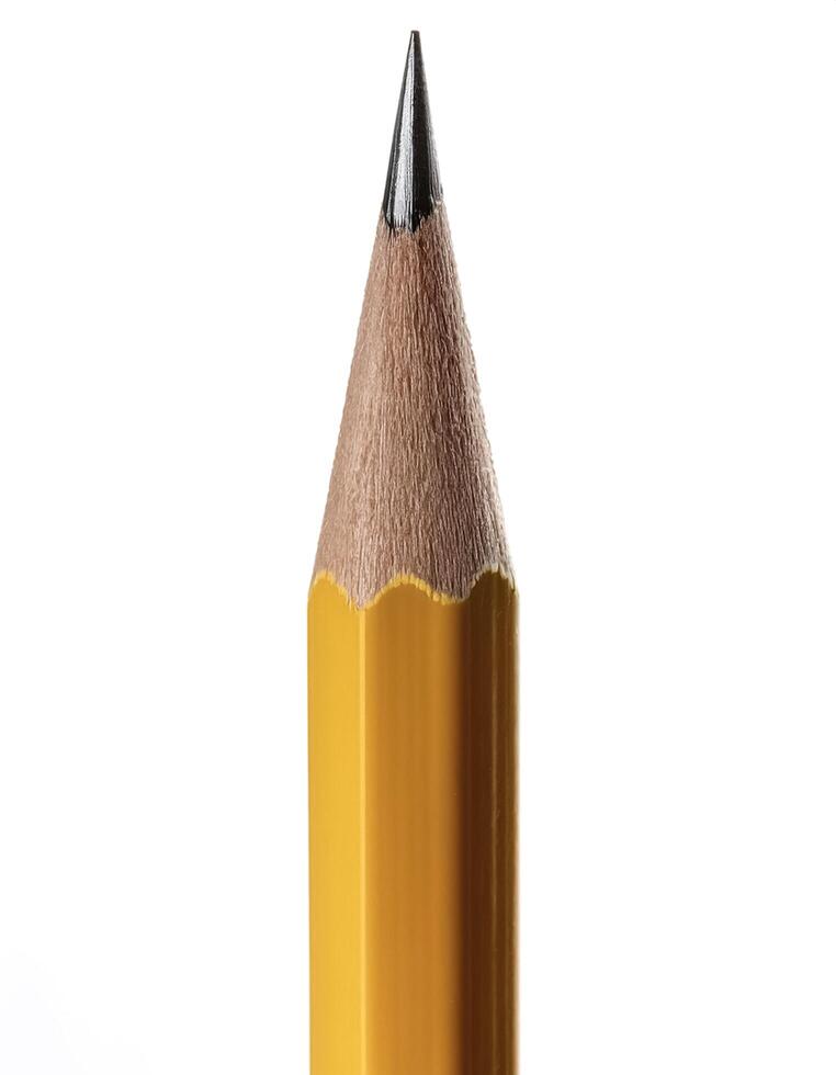 Yellow Pencil isolated on white background photo