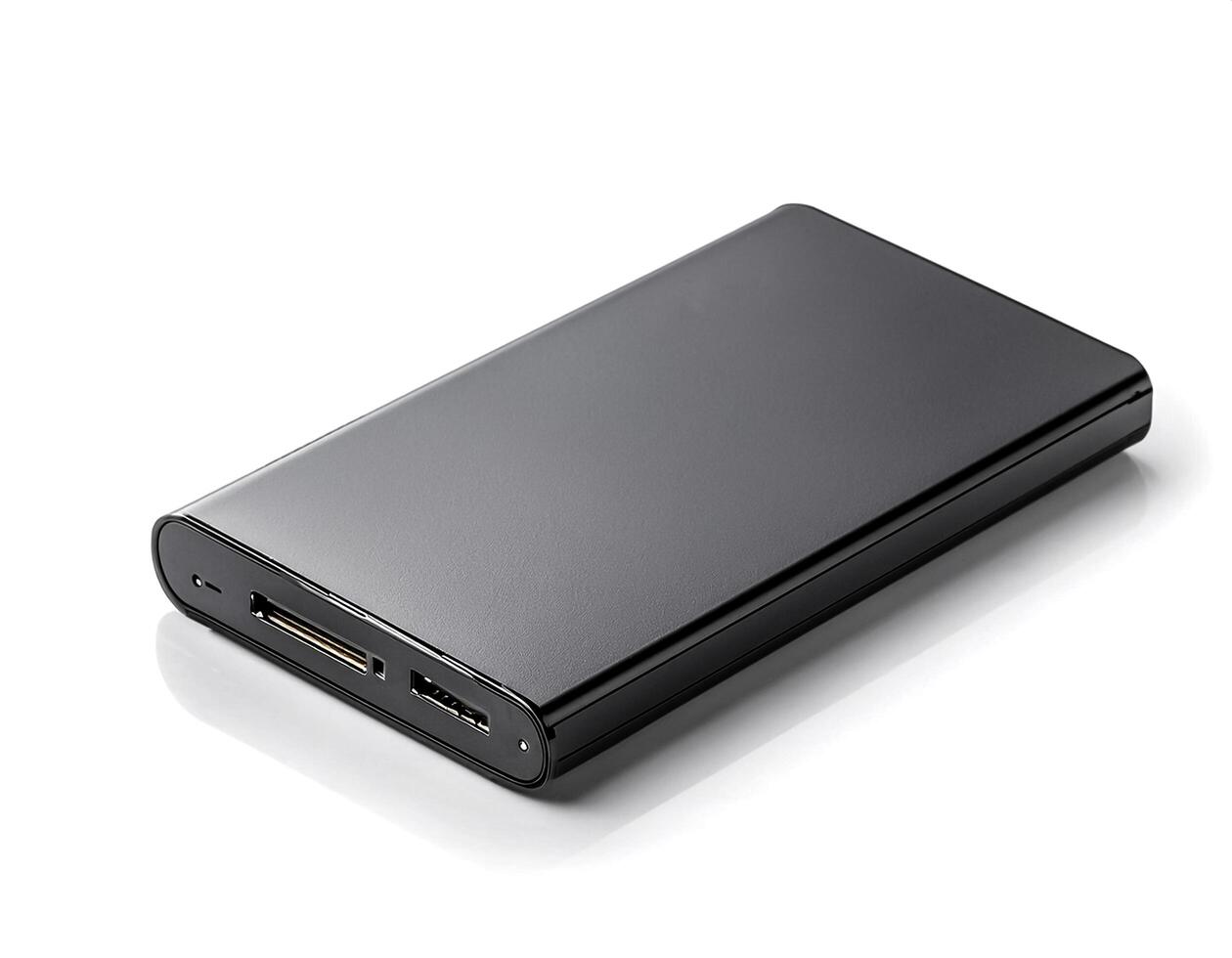 external hard drive isolated on white background photo