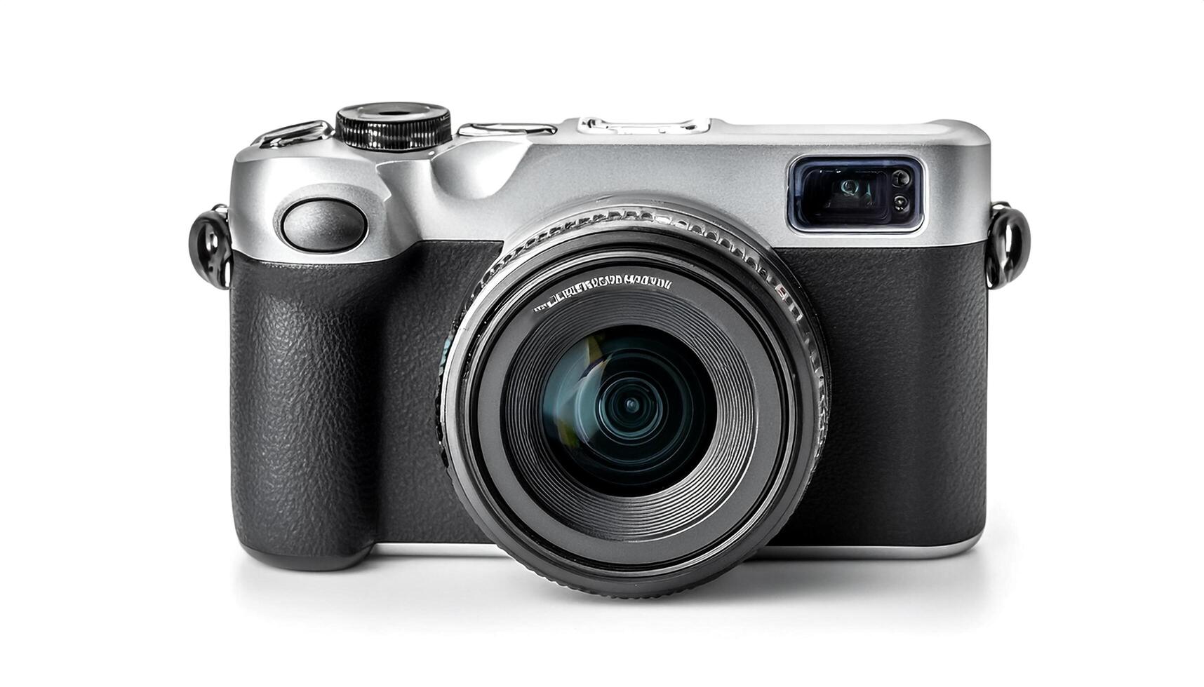 digital camera isolated on white background photo