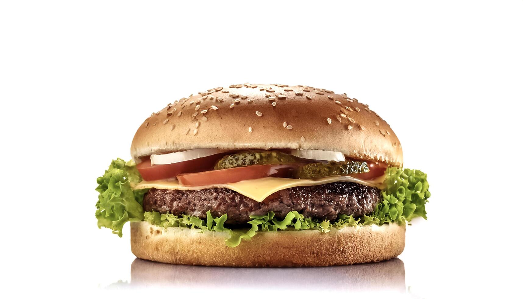 burger isolated on white background photo