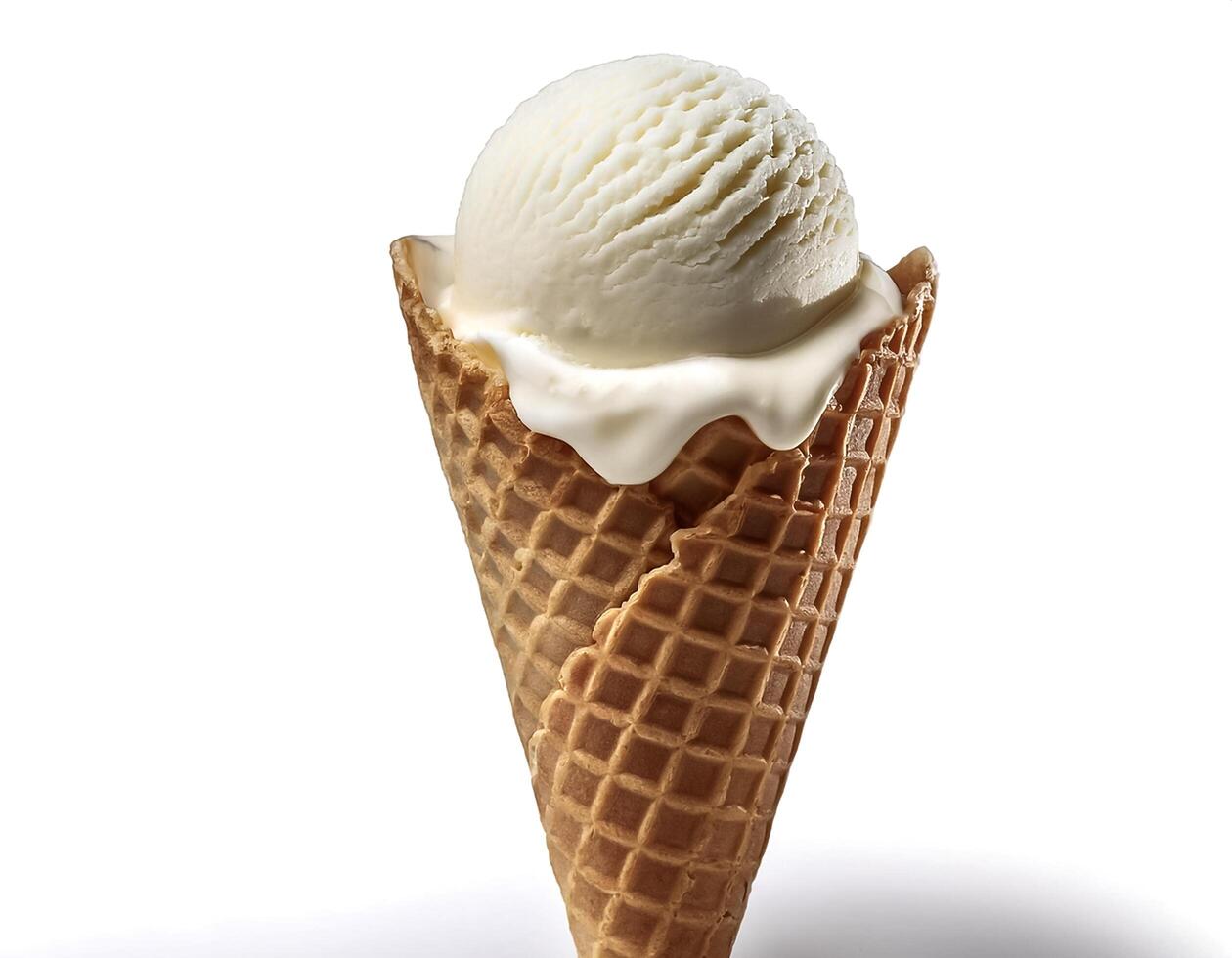 ice cream cone isolated on white background photo
