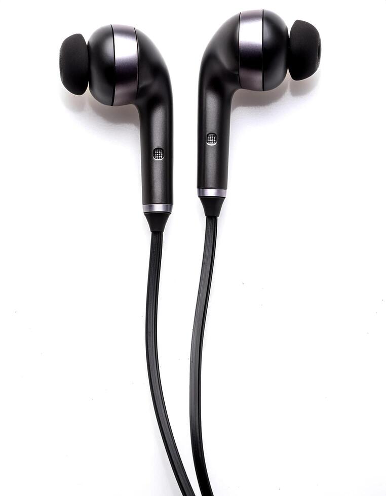 earphones isolated on white background photo