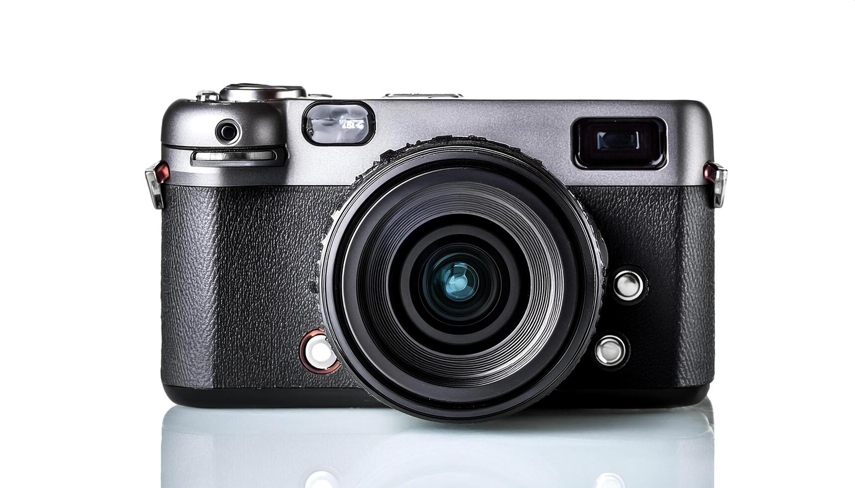 digital camera isolated on white background photo