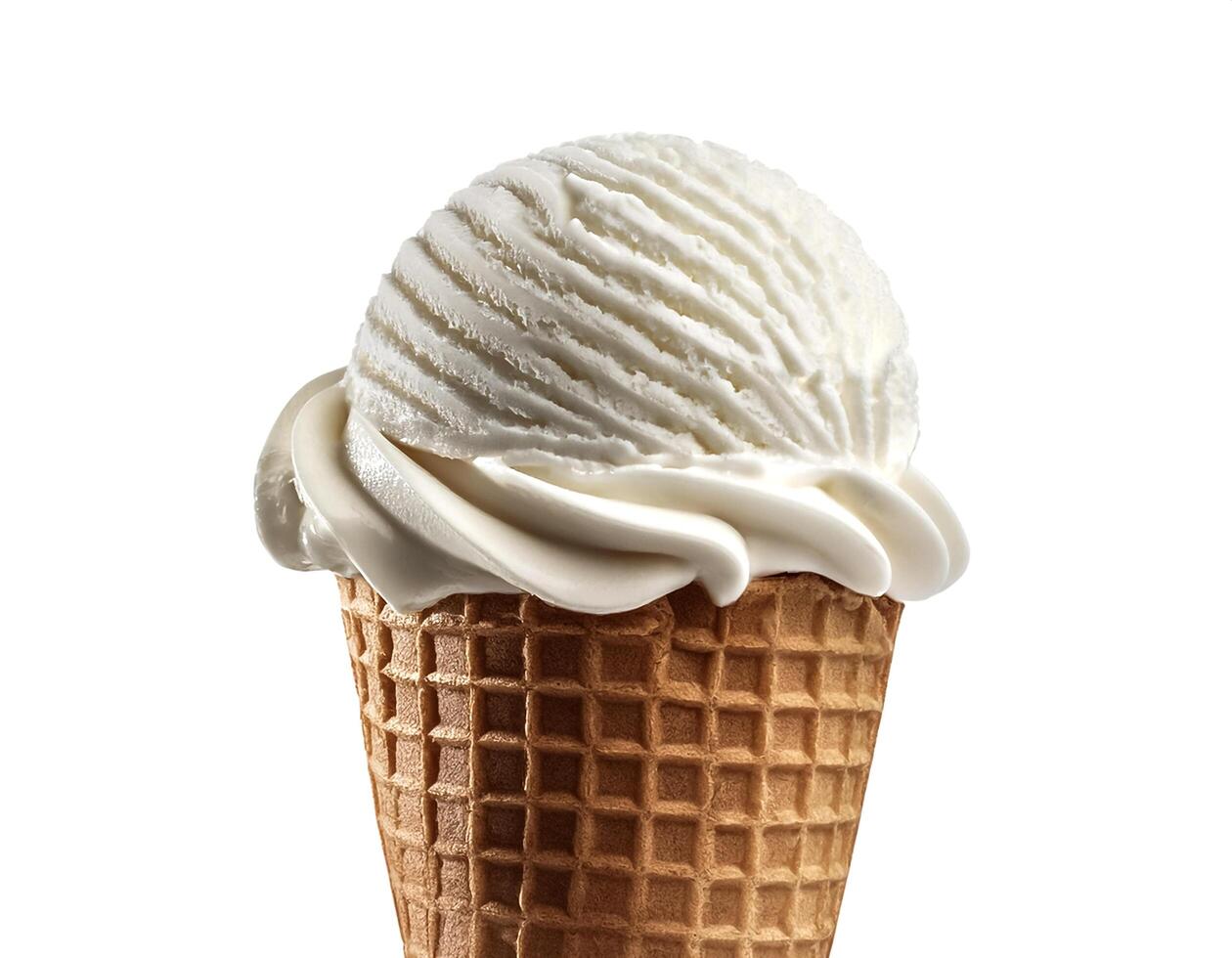 ice cream cone isolated on white background photo