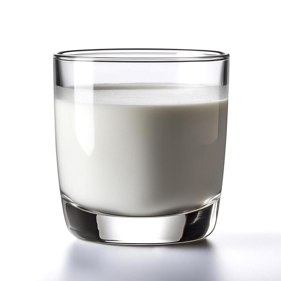 glass of milk isolated on white background photo