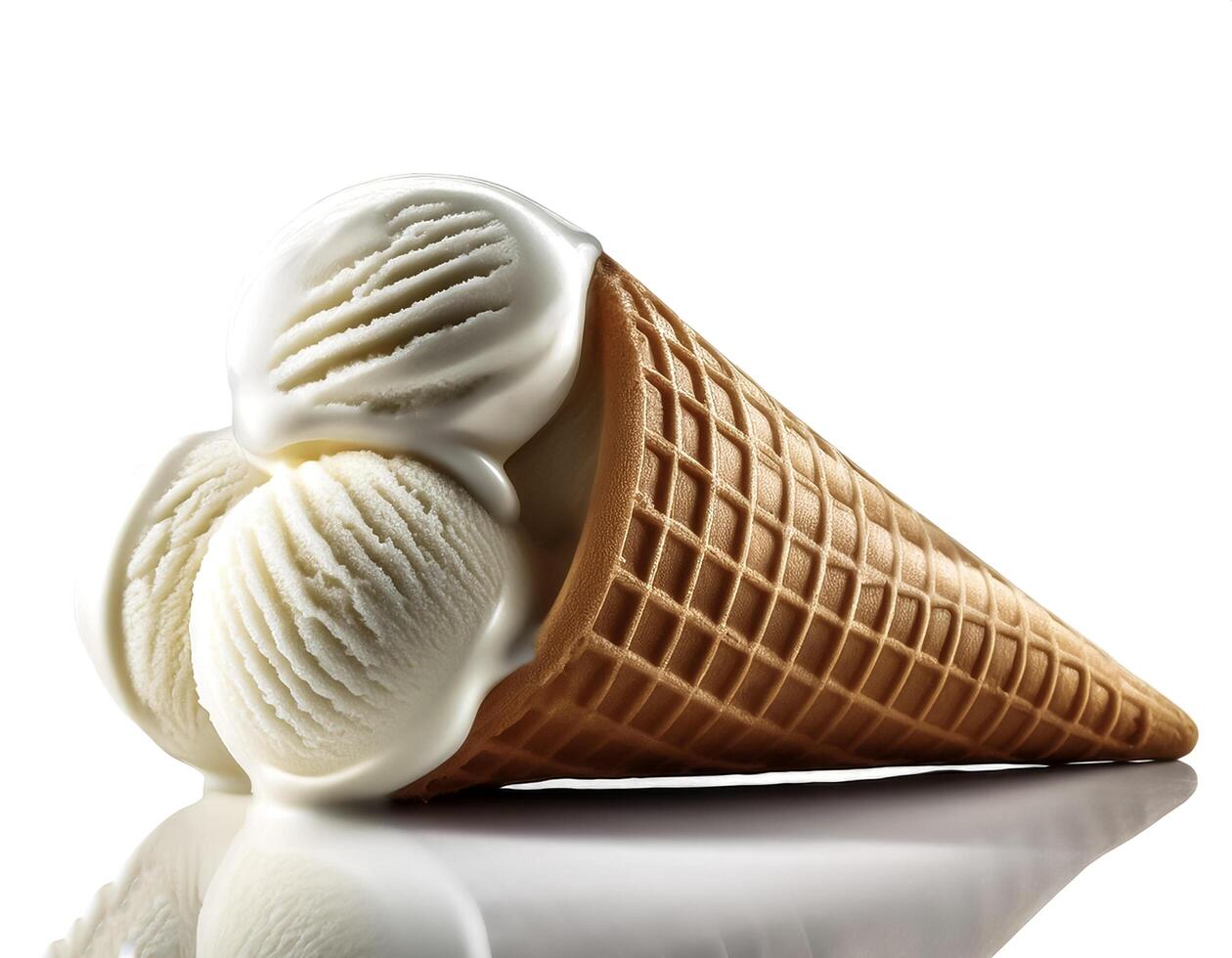 ice cream cone isolated on white background photo