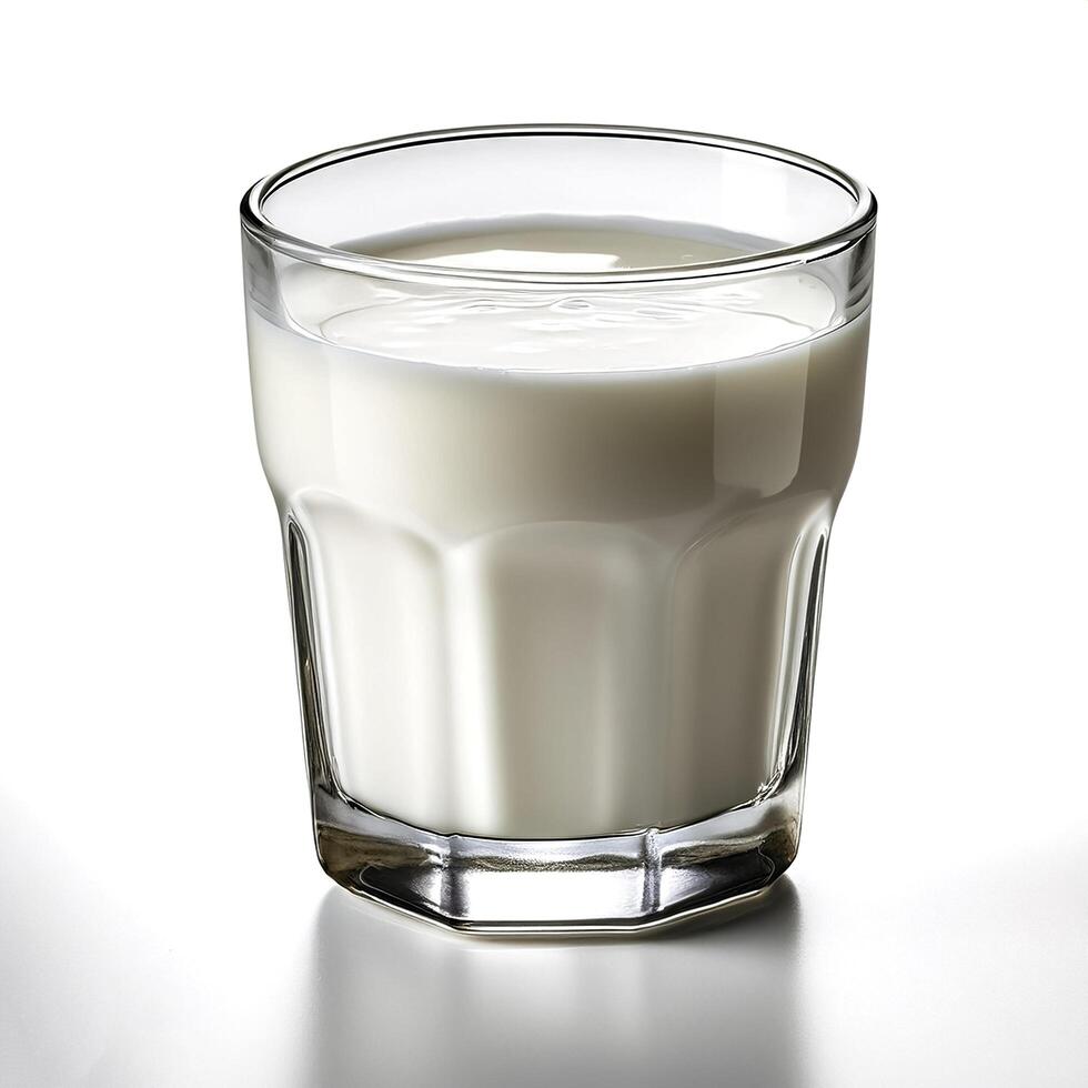 glass of milk isolated on white background photo