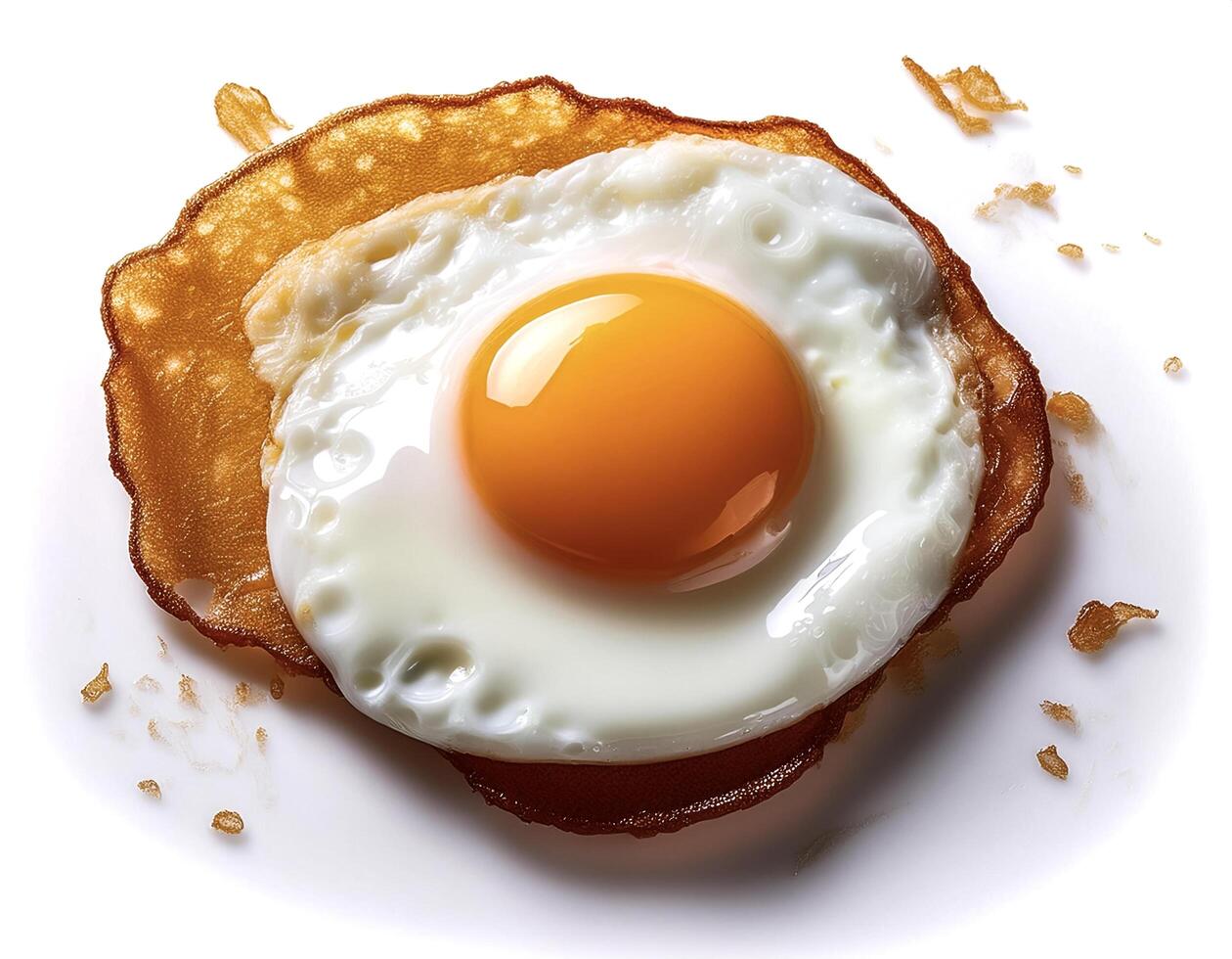 fried egg isolated on white background photo
