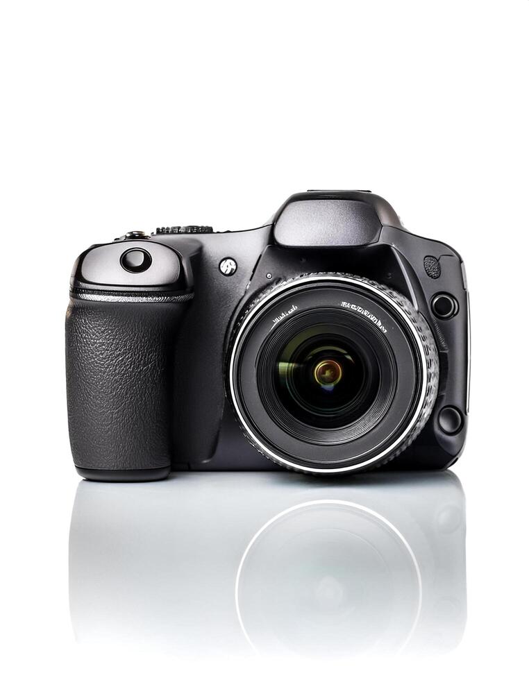 digital camera isolated on white background photo