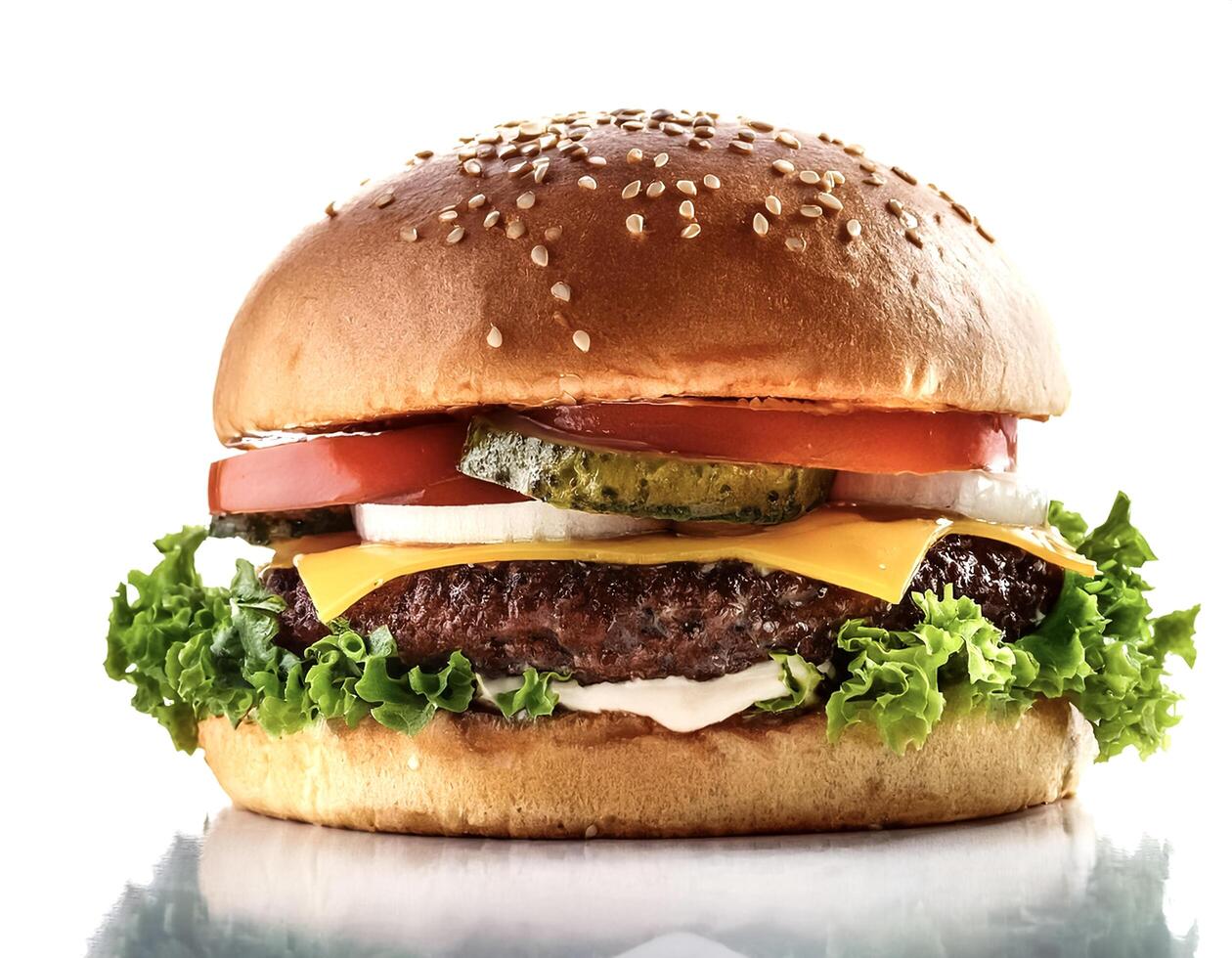 burger isolated on white background photo
