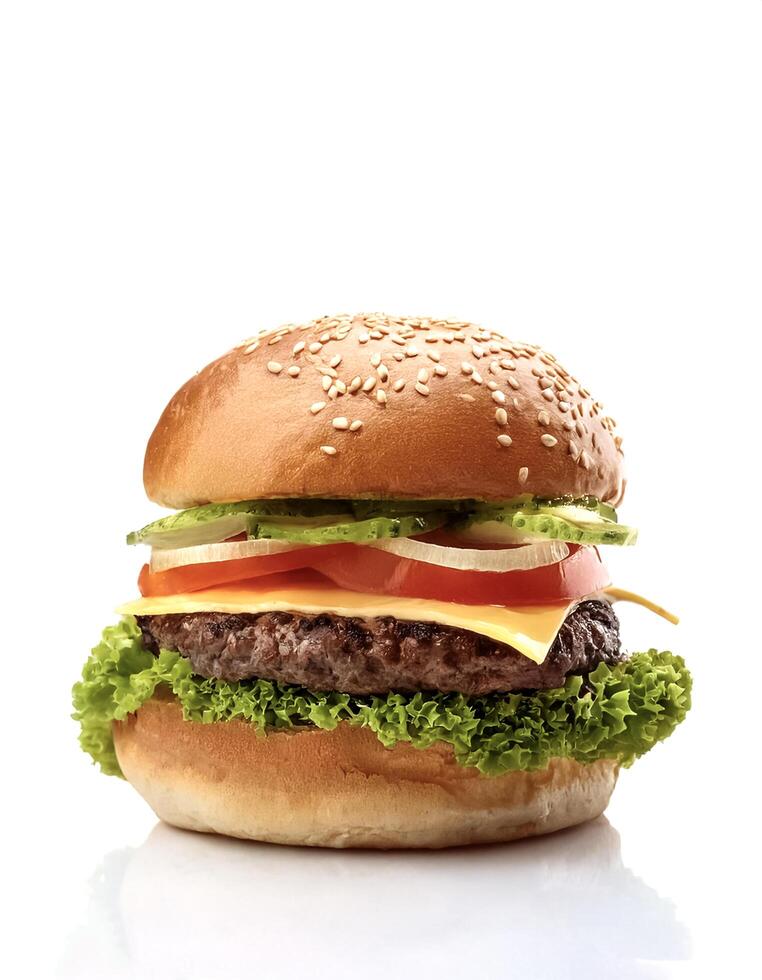 burger isolated on white background photo