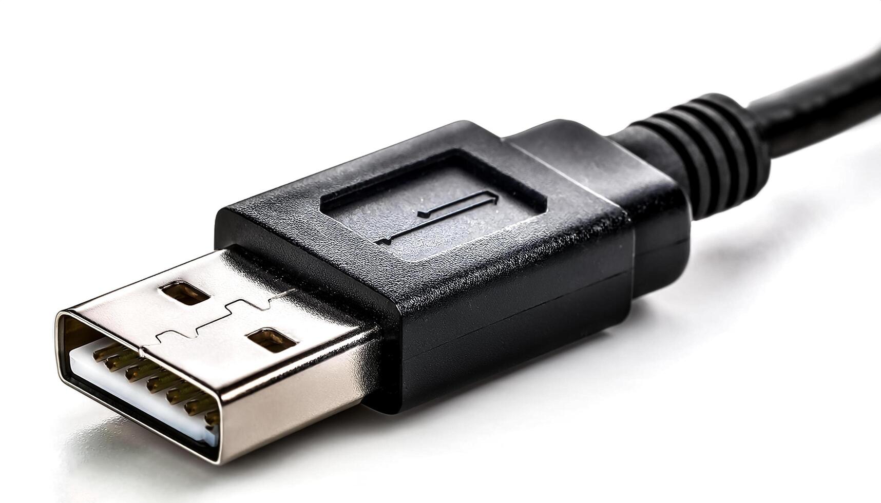 USB cable isolated on white background photo