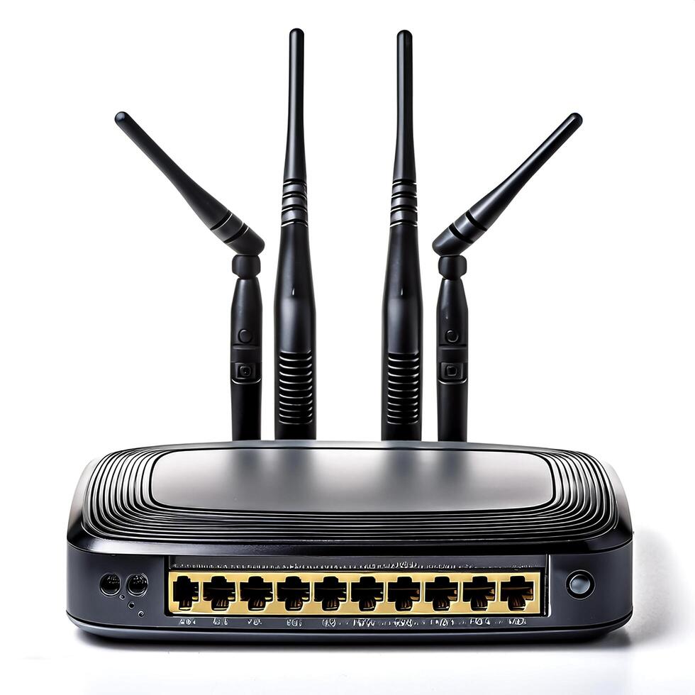 router isolated on white background photo