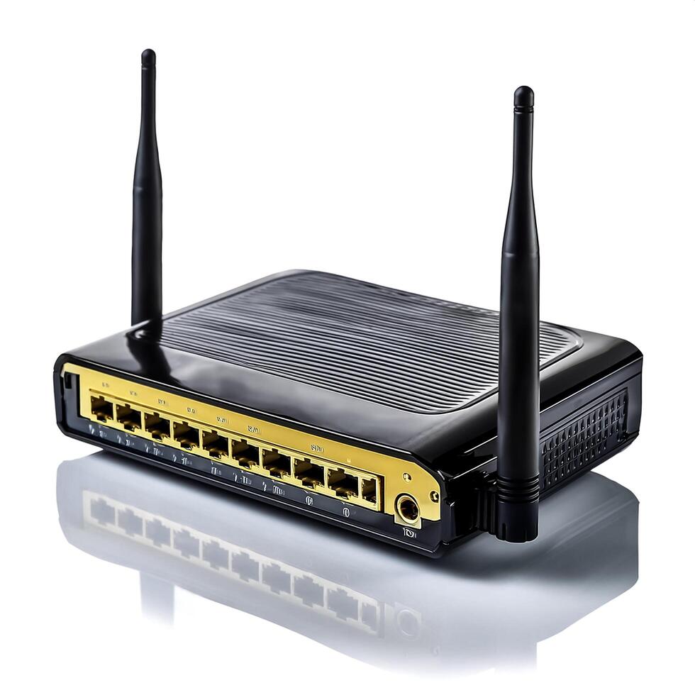 router isolated on white background photo
