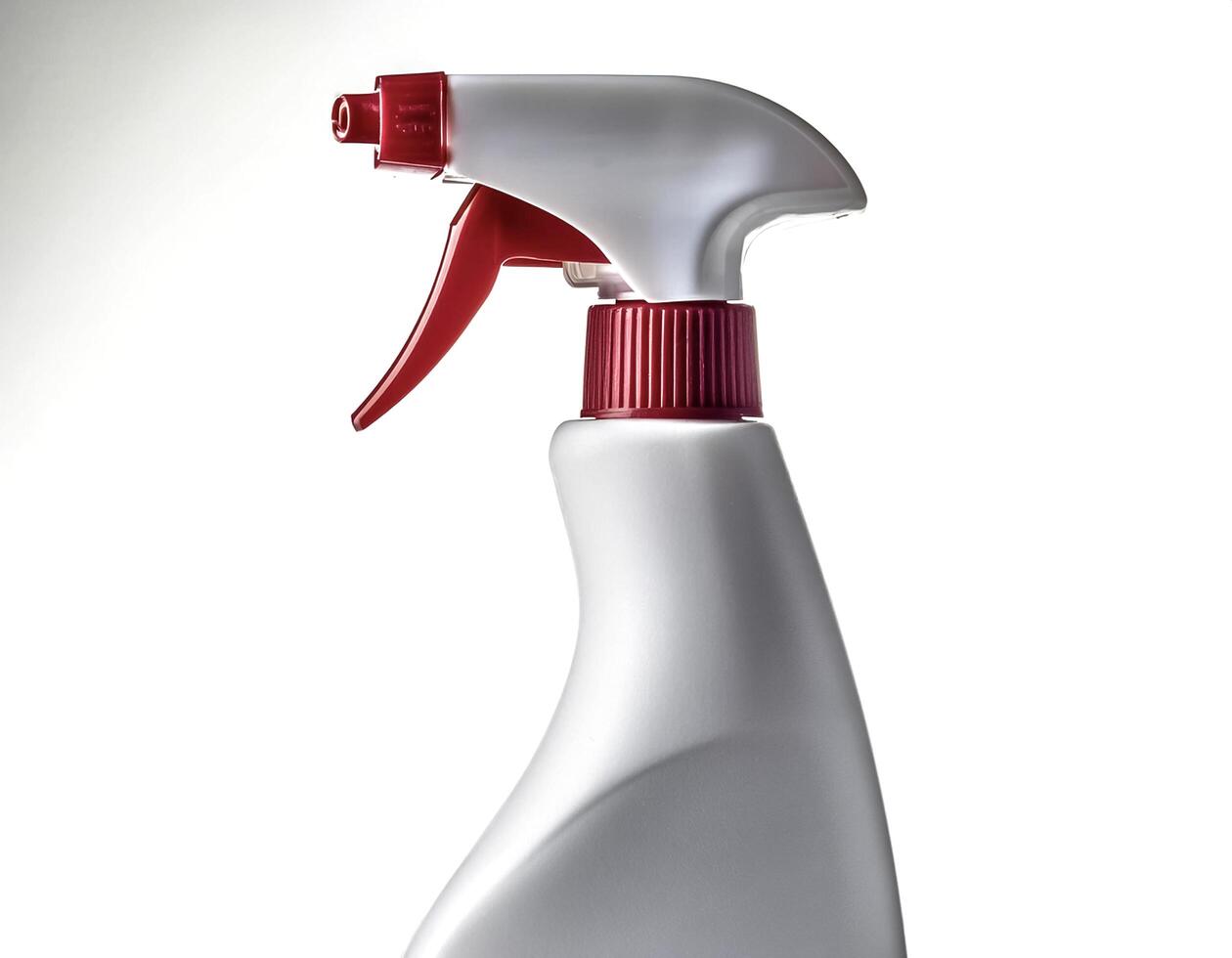 cleaning spray bottle isolated on white background photo