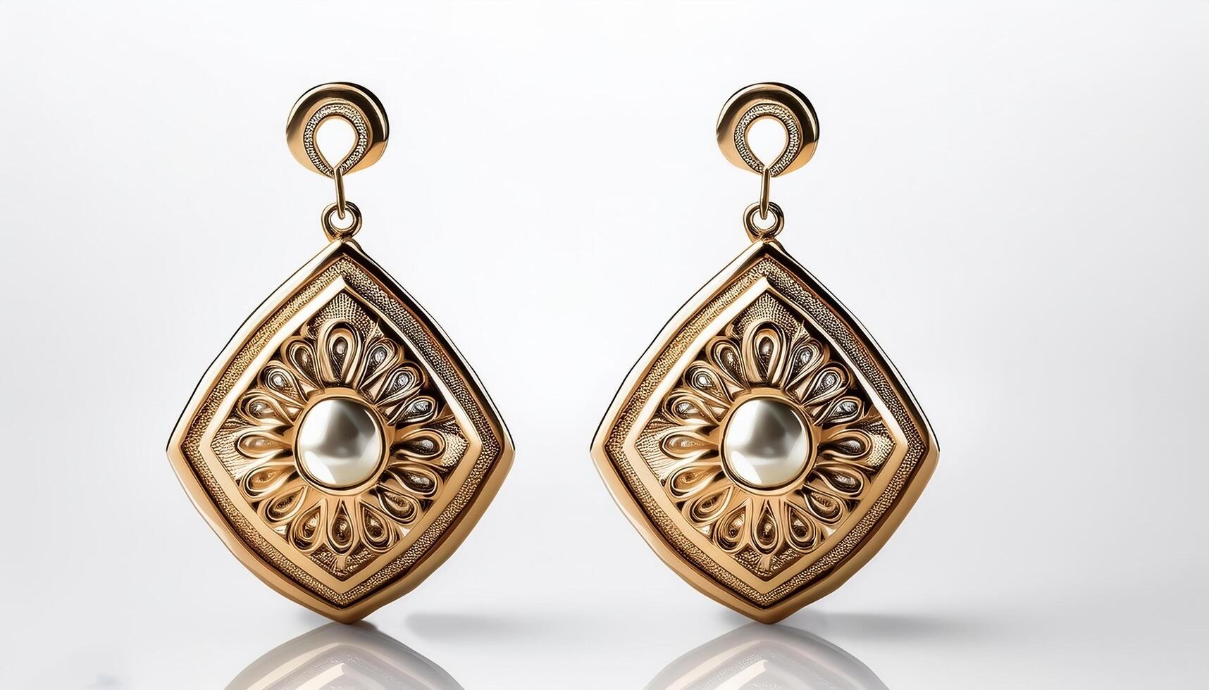 earrings isolated on white background photo