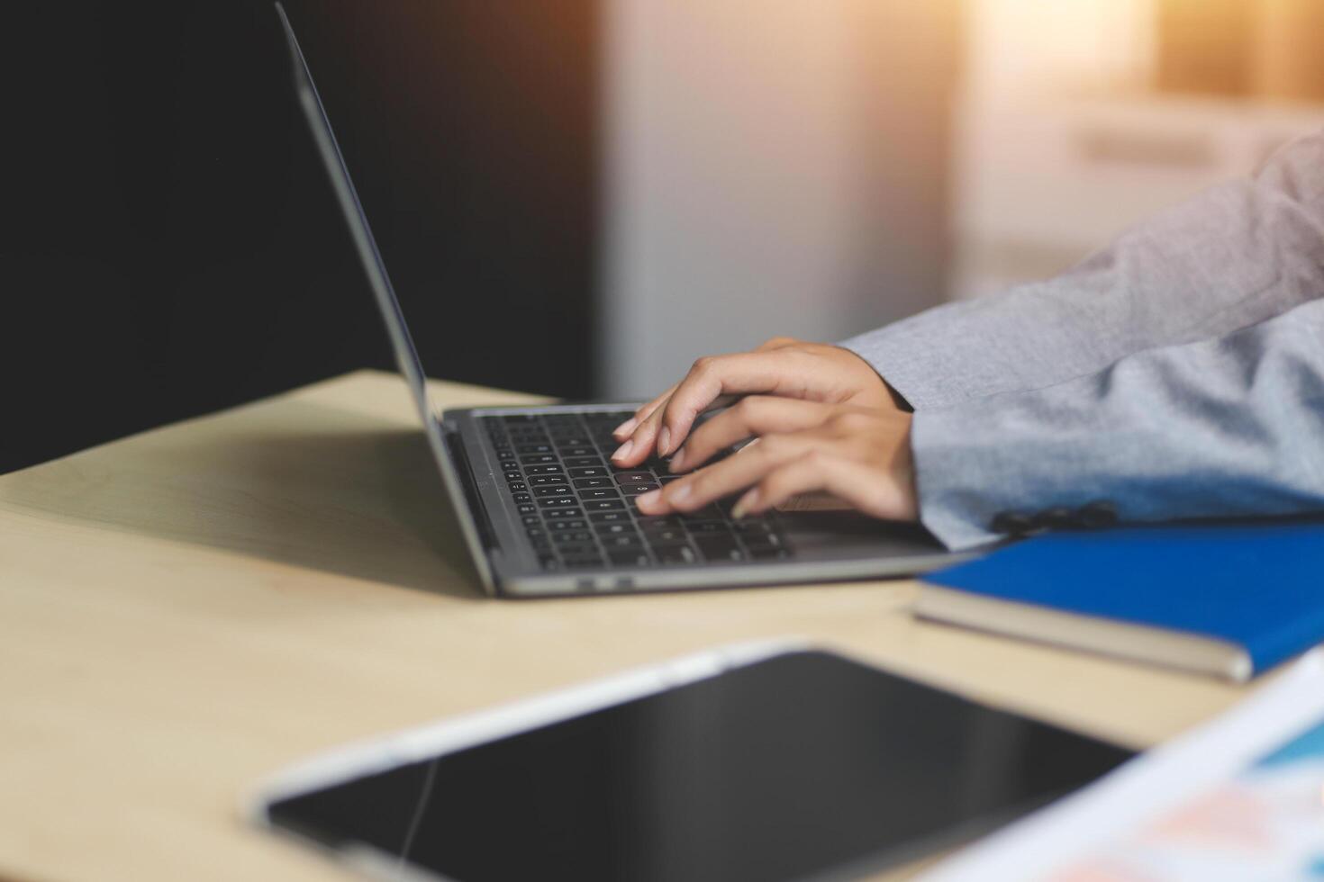 Business Documents, Auditor businesswoman checking searching document legal prepare paperwork or report for analysis TAX time,accountant Documents data contract partner deal in workplace office photo