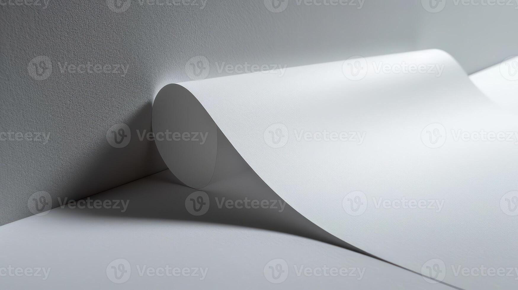A roll of white paper is sitting on a table photo