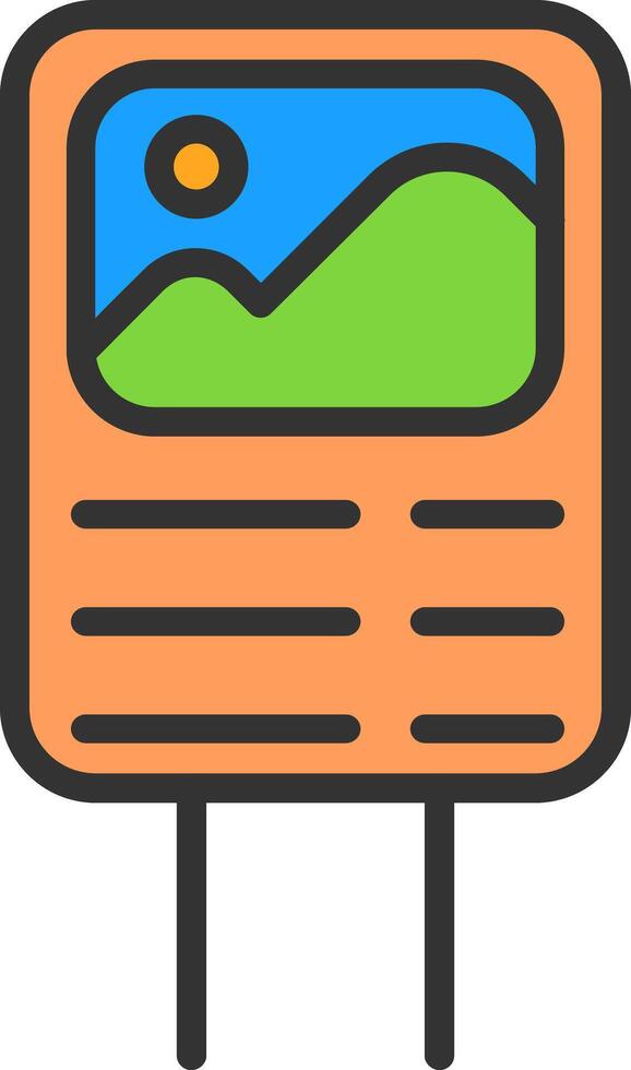 Poster Line Filled Icon vector