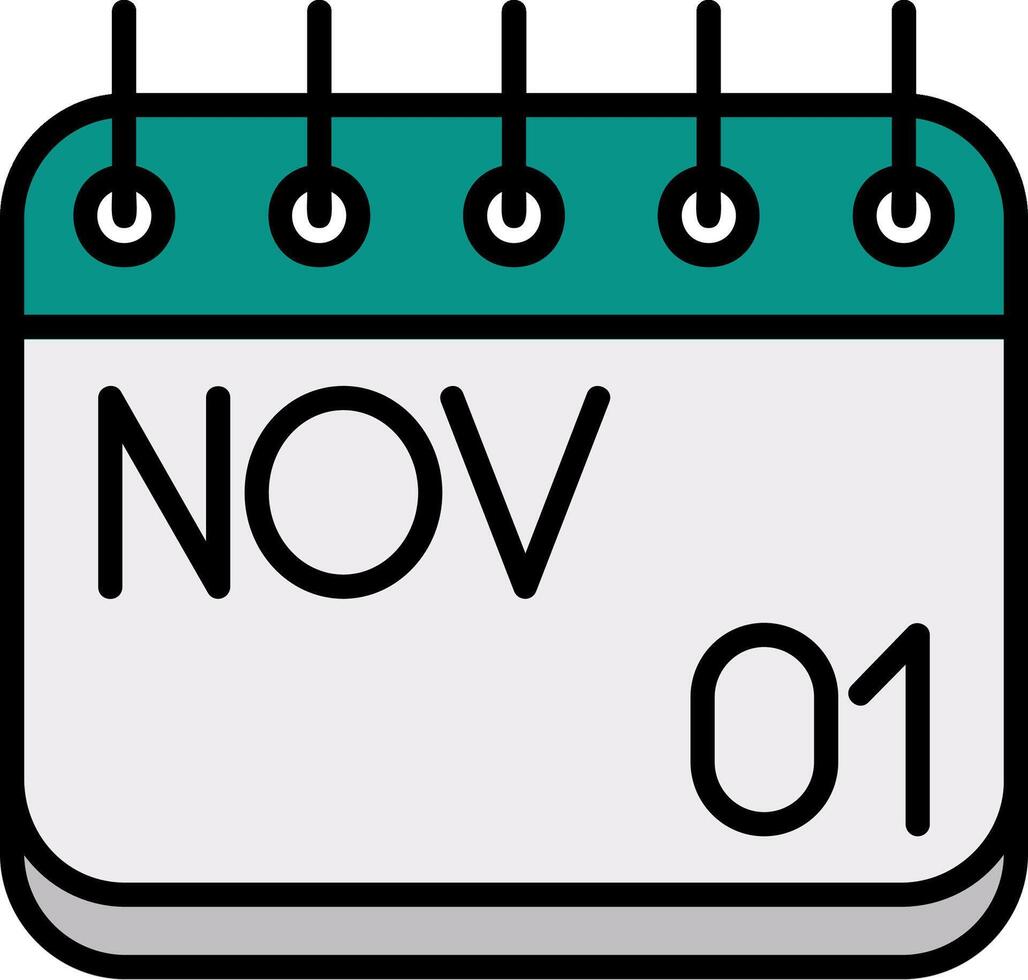 November Line Filled Icon vector