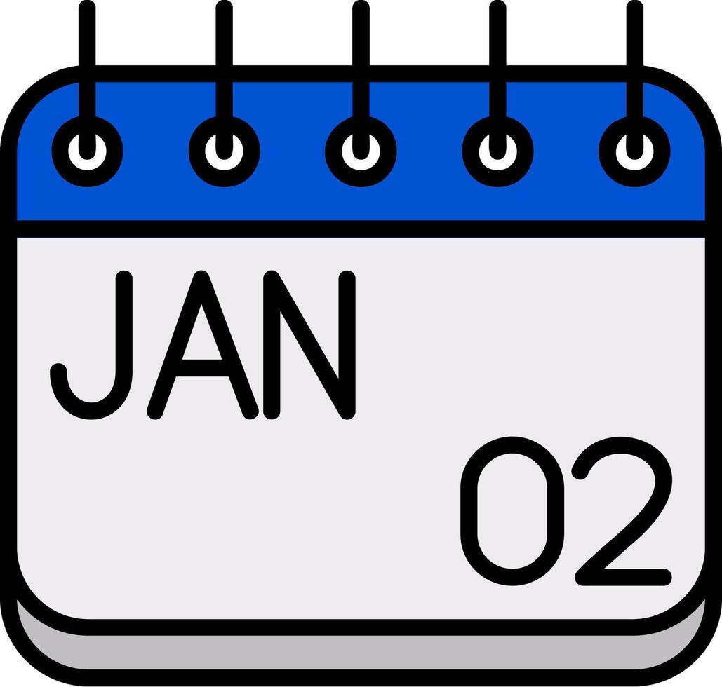 January Line Filled Icon vector