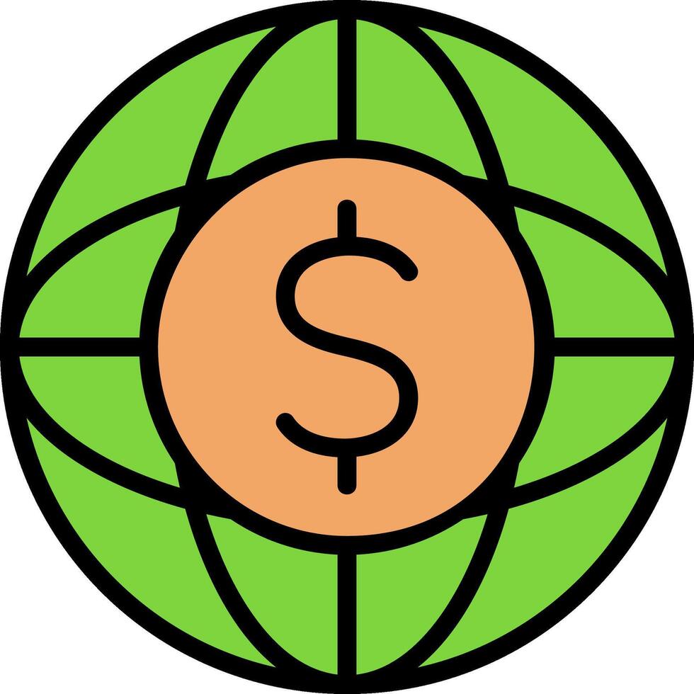 Global Line Filled Icon vector