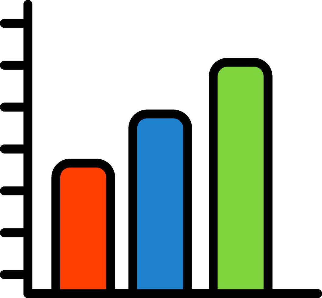 Bar Chart Line Filled Icon vector