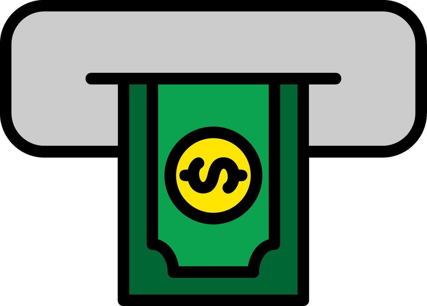 Cash Withdraw Line Filled Icon vector