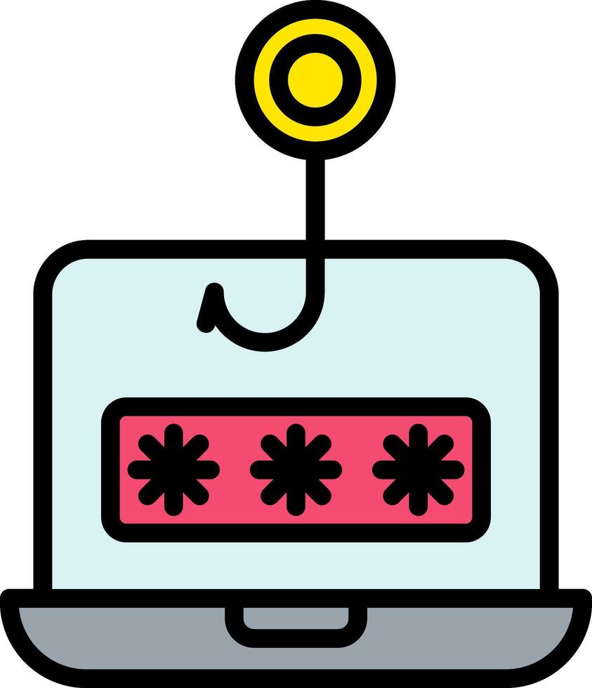 Phishing Line Filled Icon vector