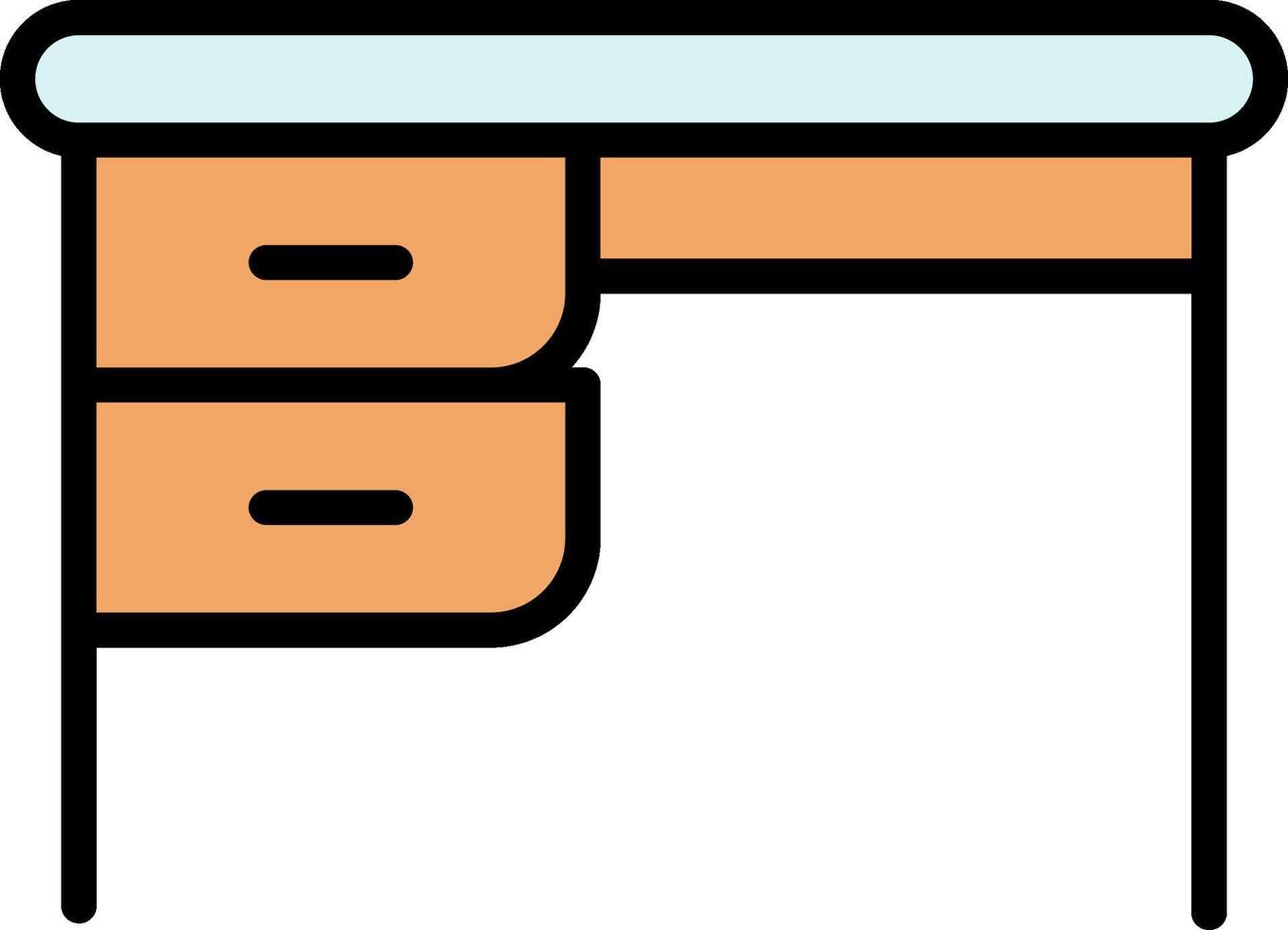 Desk Line Filled Icon vector