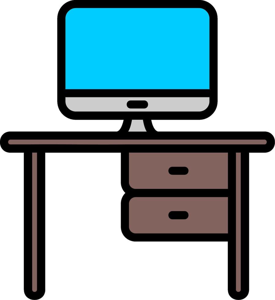 Workplace Line Filled Icon vector
