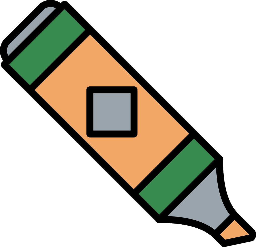 Highlighter Line Filled Icon vector