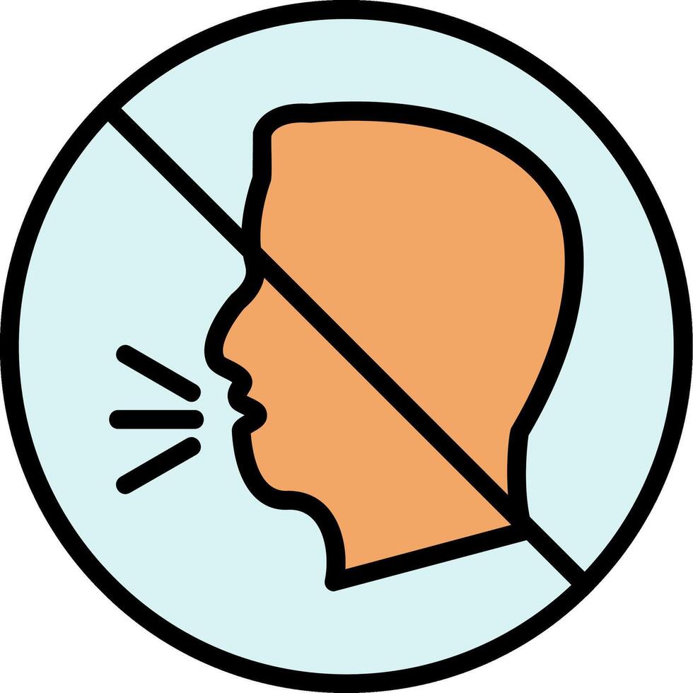 Inability To Speak Line Filled Icon vector