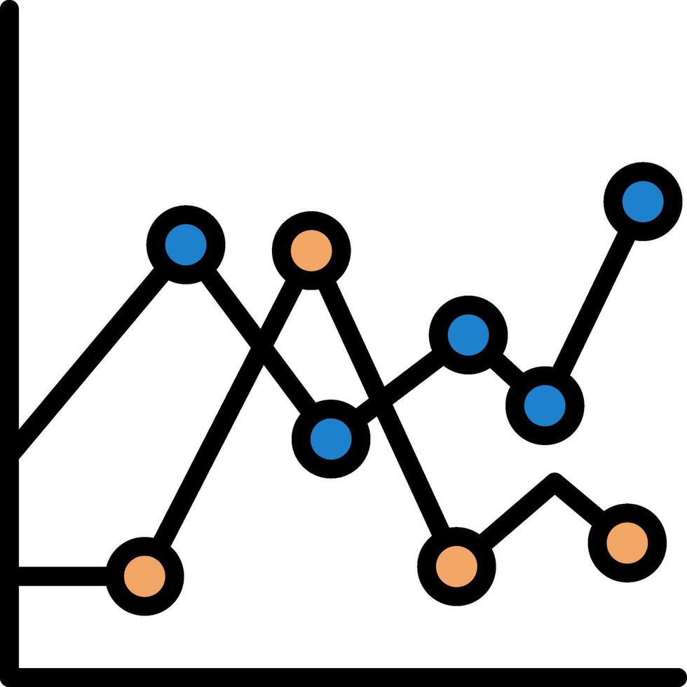 Chart Line Filled Icon vector