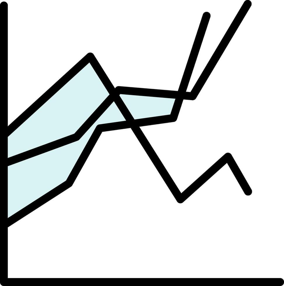 Plot Line Filled Icon vector