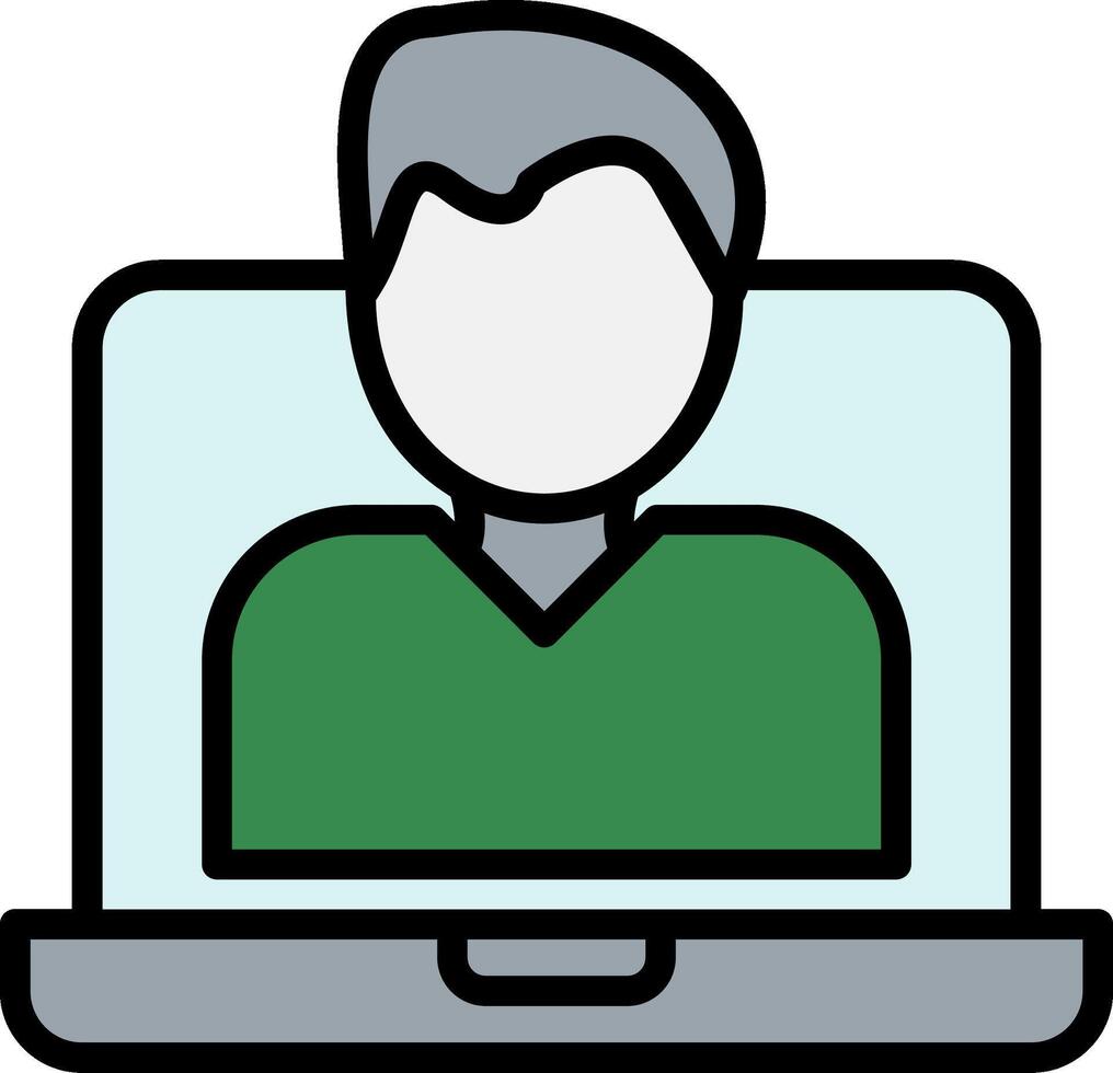 Avatar Line Filled Icon vector