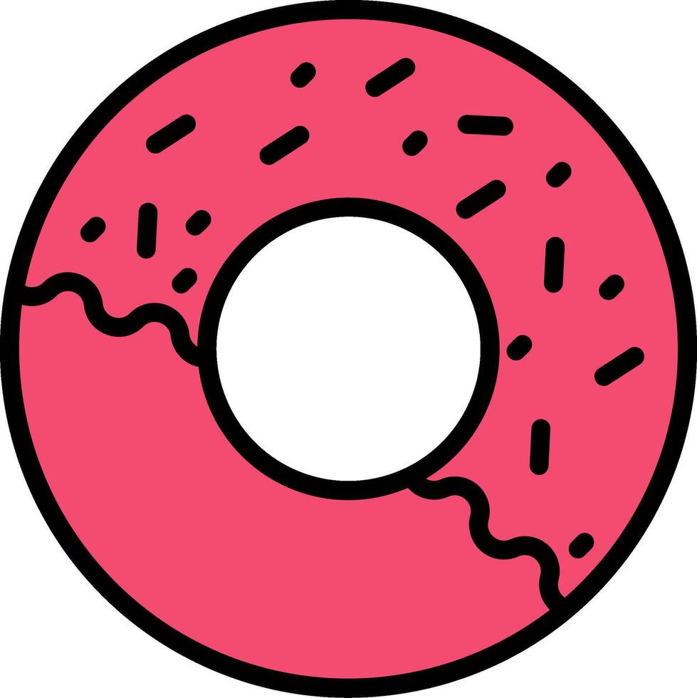 Doughnut Line Filled Icon vector