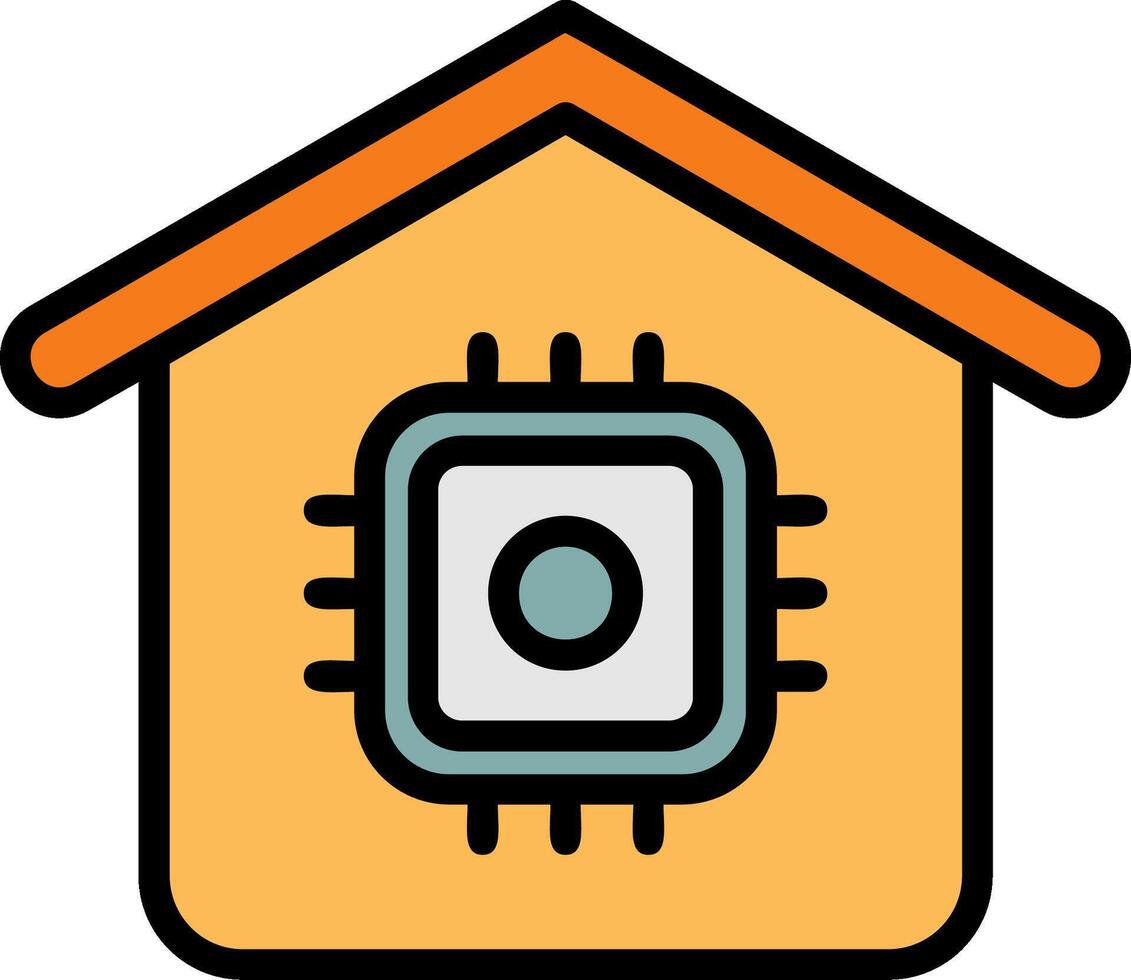Cpu Line Filled Icon vector