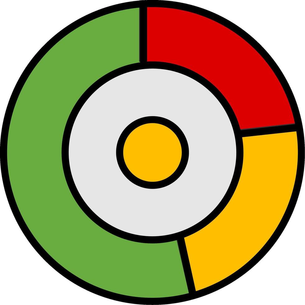 Donut Chart Line Filled Icon vector