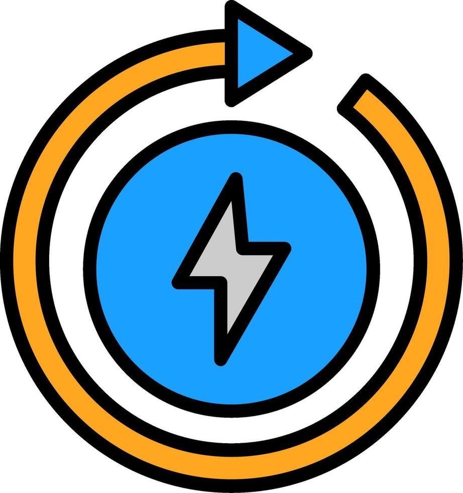 Renewable Energy Line Filled Icon vector