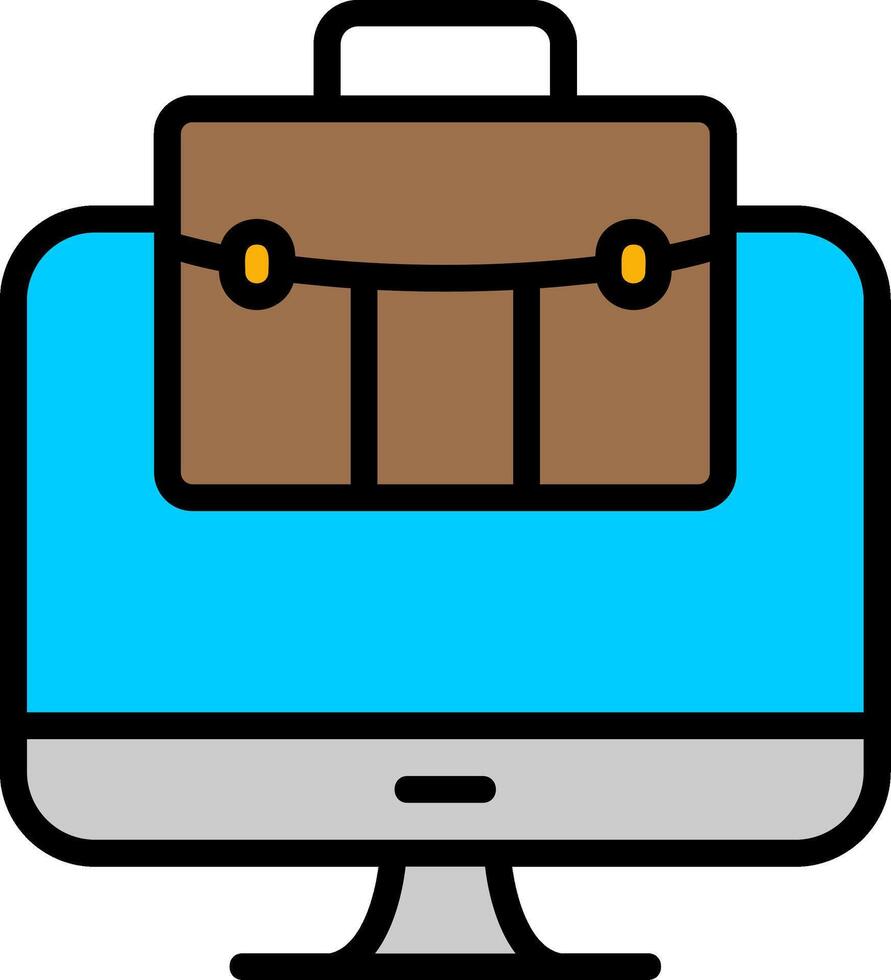 Computer Line Filled Icon vector